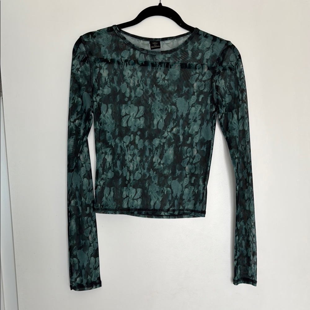 Urban Outfitters Sheer Long Sleeve Top
